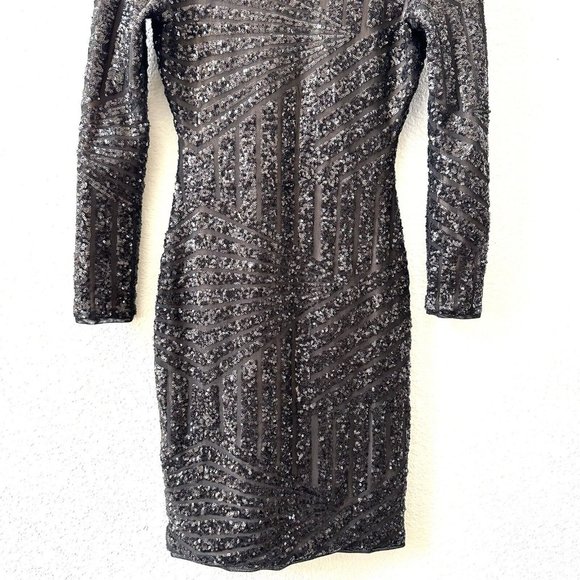 BCBG MaxAzria Morris Sequined Dress Size XS Black Cocktail - Picture 9 of 9